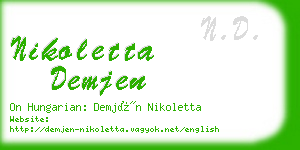 nikoletta demjen business card